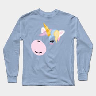 Kawaii Cute Unicorn Smiling Face Lover Long Sleeve T-Shirt